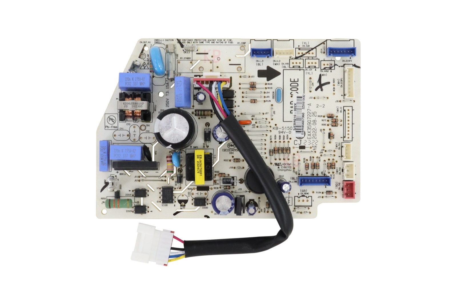 Vista frontal de Placa Principal Evaporadora Ar Condicionado LG EBR85607360 EBR85607360